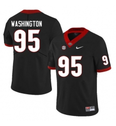 Men #95 Shone Washington Georgia Bulldogs College Football Jerseys Sale-Black Anniversary