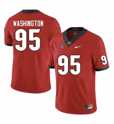 Men #95 Shone Washington Georgia Bulldogs College Football Jerseys Sale-Red Anniversary