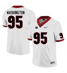 Men #95 Shone Washington Georgia Bulldogs College Football Jerseys Sale-White Anniversary