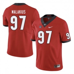 Men #97 Tyler Malakius Georgia Bulldogs College Football Jerseys Sale-Red