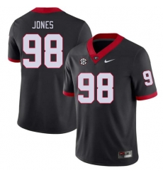 Men #98 Noah Jones Georgia Bulldogs College Football Jerseys Stitched-Black