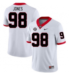 Men #98 Noah Jones Georgia Bulldogs College Football Jerseys Stitched-White