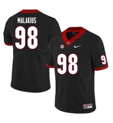Men #98 Tyler Malakius Georgia Bulldogs College Football Jerseys Sale-Black