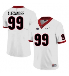 Men #99 Bear Alexander Georgia Bulldogs College Football Jerseys Sale-White Anniversary