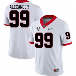 Men #99 Bear Alexander Georgia Bulldogs College Football Jerseys Stitched-White
