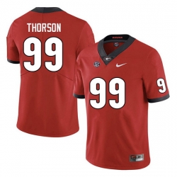 Men #99 Brett Thorson Georgia Bulldogs College Football Jerseys Sale-Red Anniversary