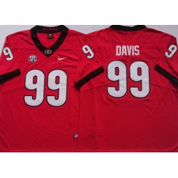 Men #99 Jordan Davis Georgia Bulldogs College Football Jerseys red