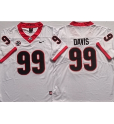 Men #99 Jordan Davis Georgia Bulldogs College Football Jerseys white