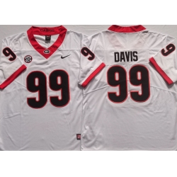 Men #99 Jordan Davis Georgia Bulldogs College Football Jerseys white