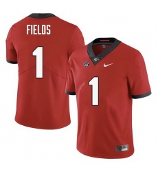 Men Georgia Bulldogs #1 Justin Fields College Football Jerseys Sale-Red