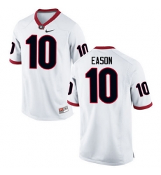 Men Georgia Bulldogs #10 Jacob Eason College Football Jerseys-White