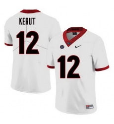 Men Georgia Bulldogs #12 Christian Kerut College Football Jerseys Sale-White