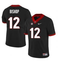 Men Georgia Bulldogs #12 Tray Bishop College Football Jerseys Sale-Black