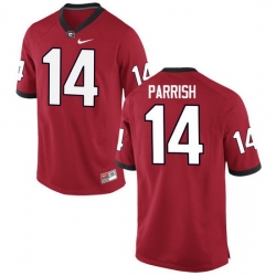 Men Georgia Bulldogs #14 Malkom Parrish College Football Jerseys-Red