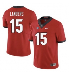 Men Georgia Bulldogs #15 Matt Landers College Football Jerseys Sale-Red