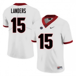 Men Georgia Bulldogs #15 Matt Landers College Football Jerseys Sale-White
