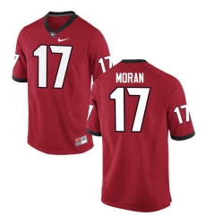 Men Georgia Bulldogs #17 Josh Moran College Football Jerseys-Red