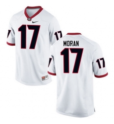 Men Georgia Bulldogs #17 Josh Moran College Football Jerseys-White