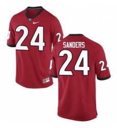 Men Georgia Bulldogs #24 Dominick Sanders College Football Jerseys-Red