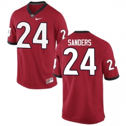 Men Georgia Bulldogs #24 Dominick Sanders College Football Jerseys-Red
