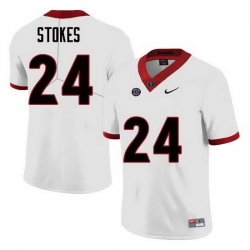 Men Georgia Bulldogs #24 Eric Stokes College Football Jerseys Sale-White
