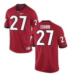 Men Georgia Bulldogs #27 Nick Chubb College Football Jerseys-Red