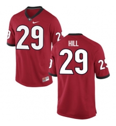 Men Georgia Bulldogs #29 Tim Hill College Football Jerseys-Red