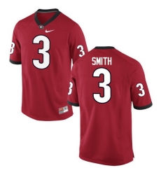 Men Georgia Bulldogs #3 Roquan Smith College Football Jerseys-Red