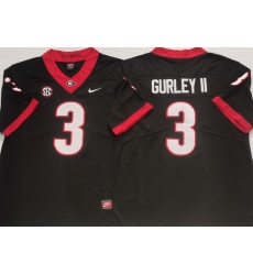 Men Georgia Bulldogs #3 Todd Gurley II College Football Jerseys-Black