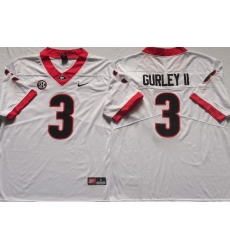 Men Georgia Bulldogs #3 Todd Gurley II College Football Jerseys-White