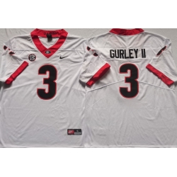 Men Georgia Bulldogs #3 Todd Gurley II College Football Jerseys-White