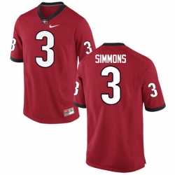 Men Georgia Bulldogs #3 Tyler Simmons College Football Jerseys-Red
