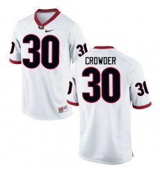 Men Georgia Bulldogs #30 Tae Crowder College Football Jerseys-White