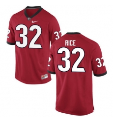 Men Georgia Bulldogs #32 Monty Rice College Football Jerseys-Red