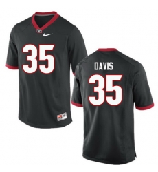 Men Georgia Bulldogs #35 Aaron Davis College Football Jerseys-Black