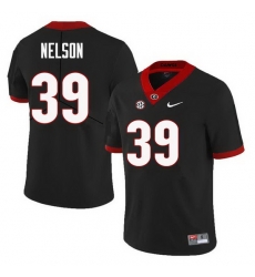 Men Georgia Bulldogs #39 Hugh Nelson College Football Jerseys Sale-Black