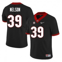 Men Georgia Bulldogs #39 Hugh Nelson College Football Jerseys Sale-Black