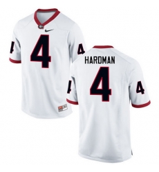 Men Georgia Bulldogs #4 Mecole Hardman College Football Jerseys-White