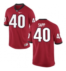 Men Georgia Bulldogs #40 Theron Sapp College Football Jerseys-Red