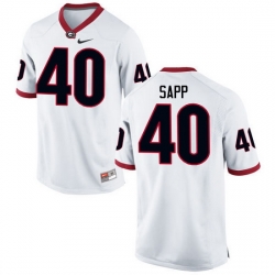 Men Georgia Bulldogs #40 Theron Sapp College Football Jerseys-White