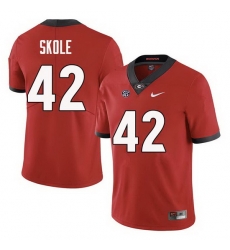 Men Georgia Bulldogs #42 Jake Skole College Football Jerseys Sale-Red