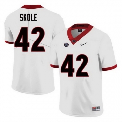 Men Georgia Bulldogs #42 Jake Skole College Football Jerseys Sale-White