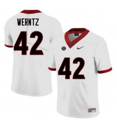 Men Georgia Bulldogs #42 Mitchell Werntz College Football Jerseys Sale-White