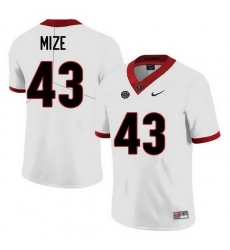 Men Georgia Bulldogs #43 Isaac Mize College Football Jerseys Sale-White