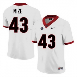 Men Georgia Bulldogs #43 Isaac Mize College Football Jerseys Sale-White