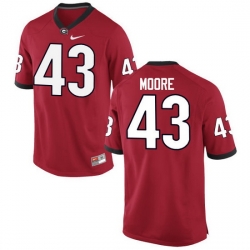 Men Georgia Bulldogs #43 Nick Moore College Football Jerseys-Red