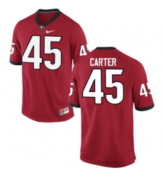 Men Georgia Bulldogs #45 Reggie Carter College Football Jerseys-Red