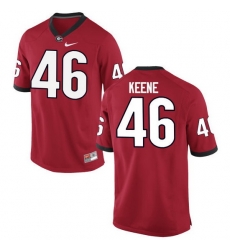 Men Georgia Bulldogs #46 Michael Keene College Football Jerseys-Red