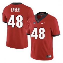 Men Georgia Bulldogs #48 John Eager College Football Jerseys Sale-Red