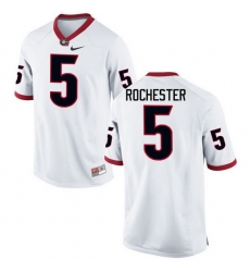 Men Georgia Bulldogs #5 Julian Rochester College Football Jerseys-White